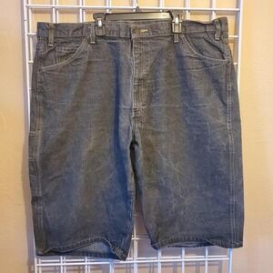 Dickies Mens Denim Shorts Workwear Charcoal Wash